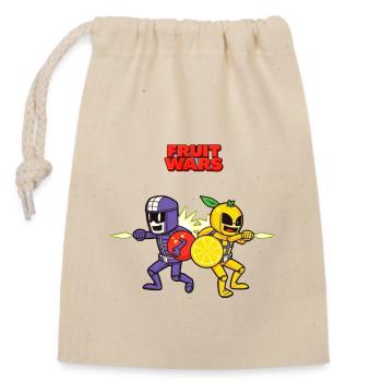 Fruit Wars Obstkrieger - Verschließbarer Geschenkbeutel aus Baumwolle (14x20cm) - Natur - Vorne
