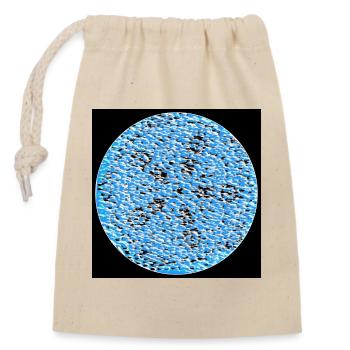 Blue Pebble Mosaic Circle - Closable cotton gift bag (14x20cm) - nature - Front