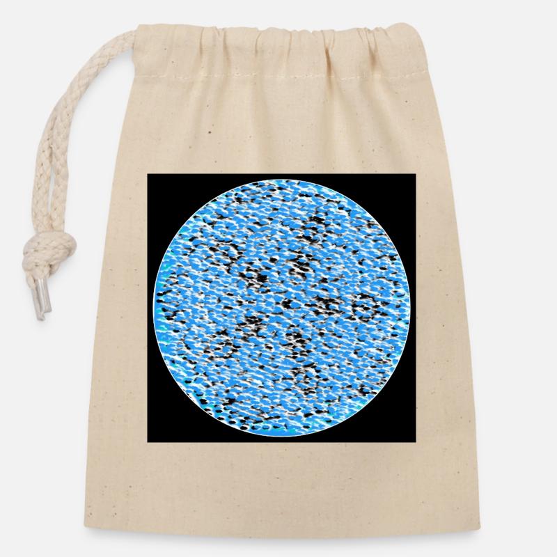 Blauer Kieselmosaikkreis - Verschließbarer Geschenkbeutel aus Baumwolle (14x20cm) - Natur