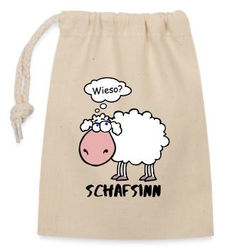 Sens mouton - Sac cadeau en coton avec cordon (14 x 20 cm) - nature - Devant