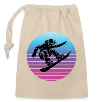 Iconisches Snowboard Motiv für Frauen - Verschließbarer Geschenkbeutel aus Baumwolle (14x20cm) - Natur - Vorne