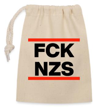 FCK NZS! STATEEMEENT GEGEN NEONAZIS FÜR BUNTES DE - Closable cotton gift bag (14x20cm) - nature - Front