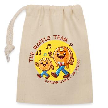 Team Waffle - Closable cotton gift bag (14x20cm) - nature - Front