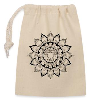 Mandala - Sac cadeau en coton avec cordon (14 x 20 cm) - nature - Devant