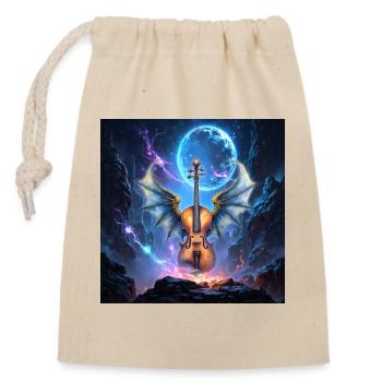 Violinstern-Flügel-Fantasie - Verschließbarer Geschenkbeutel aus Baumwolle (14x20cm) - Natur - Vorne
