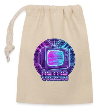 Rétro Vision Neon TV - Sac cadeau en coton avec cordon (14 x 20 cm) - nature - Devant