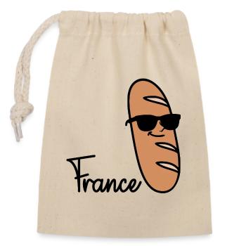 France Baguette - Verschließbarer Geschenkbeutel aus Baumwolle (14x20cm) - Natur - Vorne