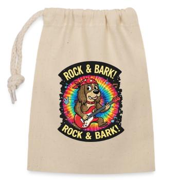 Chien guitare Rock & Bark Tie-Dye - Sac cadeau en coton avec cordon (14 x 20 cm) - nature - Devant