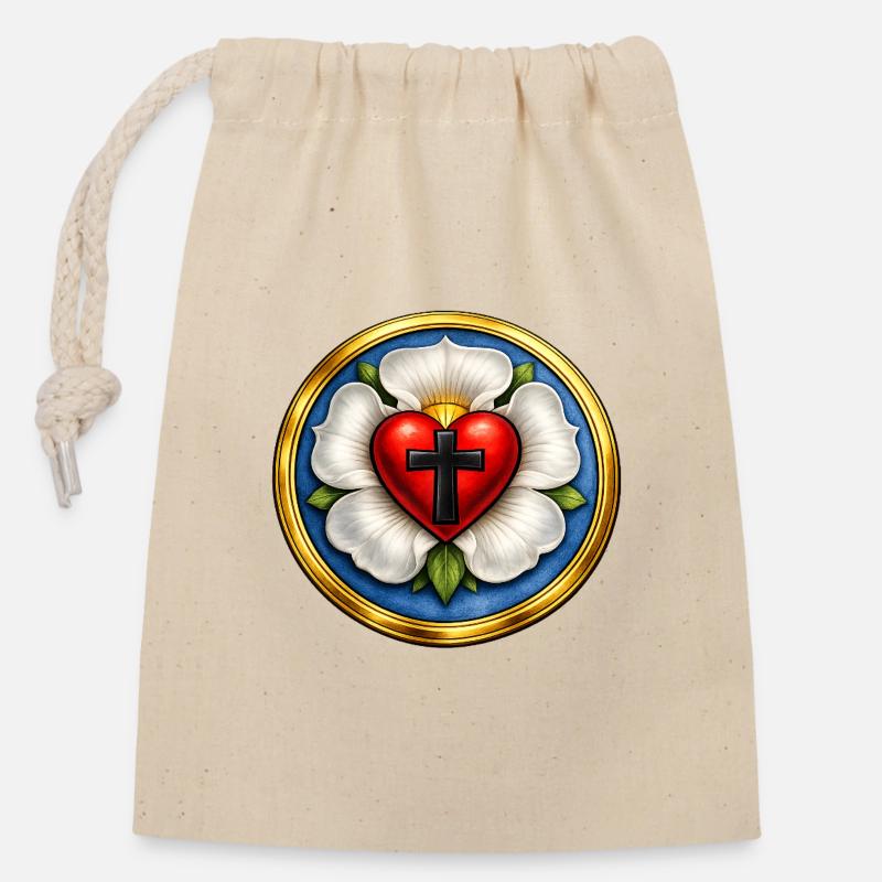 Martin Luther Rose - Sac cadeau en coton avec cordon (14 x 20 cm) - nature