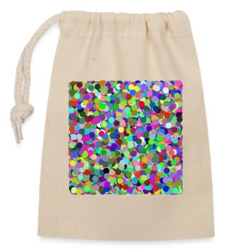 Colorful confetti circles - Closable cotton gift bag (14x20cm) - nature - Front