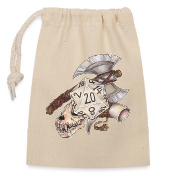 Role Playing Game Tabletop D20 Dice Gift Barbarian - Closable cotton gift bag (14x20cm) - nature - Front