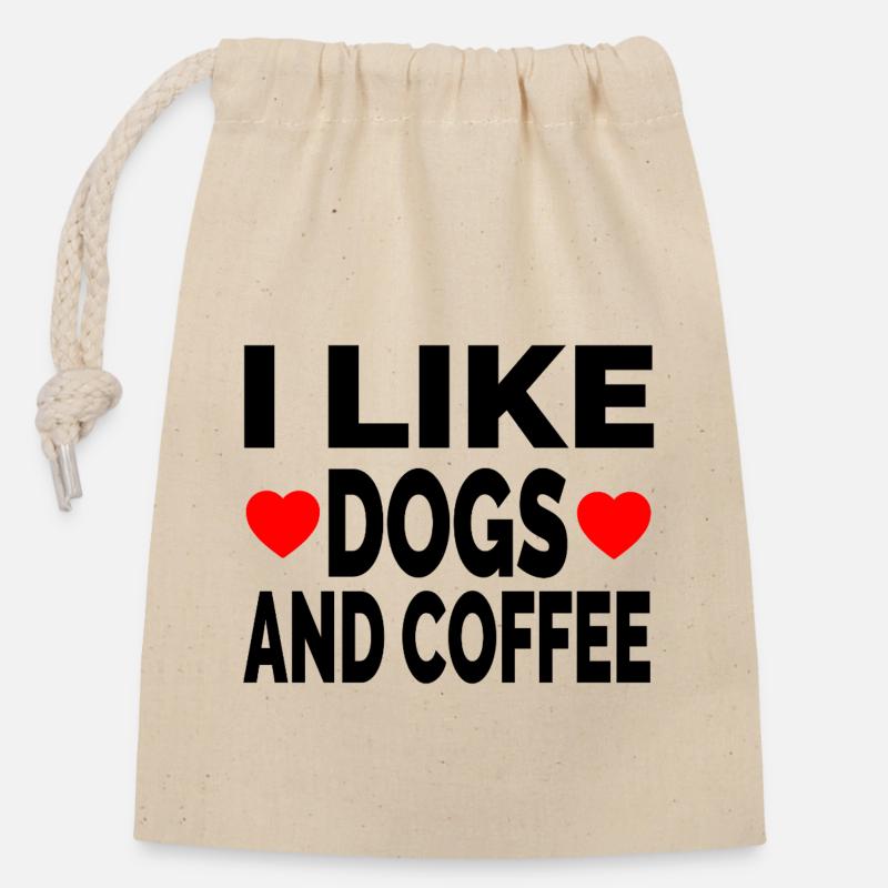 canine - Closable cotton gift bag (14x20cm) - nature