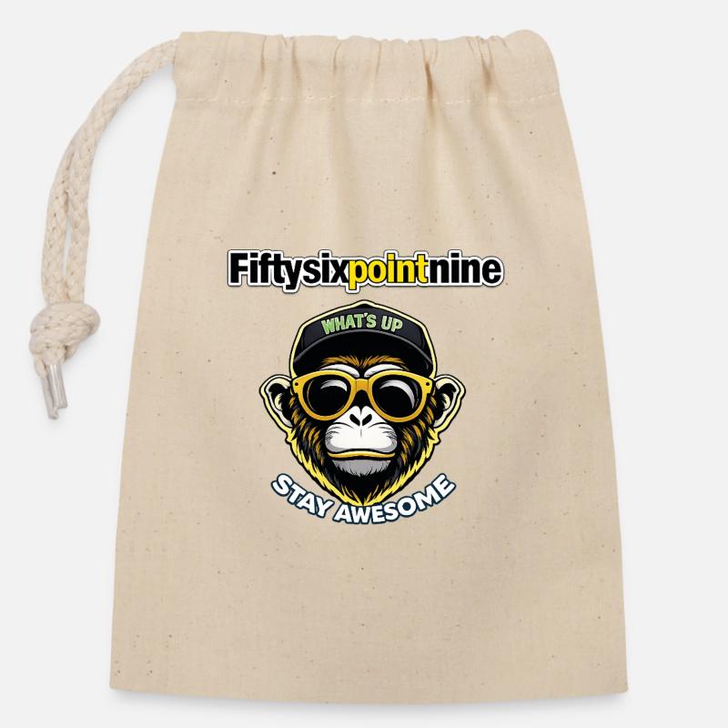 Fiftysixpointnine - Closable cotton gift bag (14x20cm) - nature