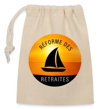 Reforme_des_retraites - Sac cadeau en coton avec cordon (14 x 20 cm) - nature - Devant