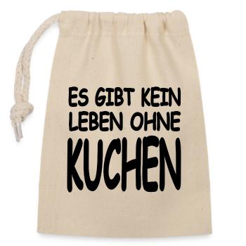Kuchen - Verschließbarer Geschenkbeutel aus Baumwolle (14x20cm) - Natur - Vorne