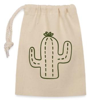 Cactus Sketch - Closable cotton gift bag (14x20cm) - nature - Front