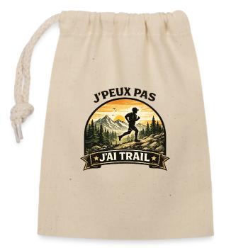 Trail Runner: I Trail - Closable cotton gift bag (14x20cm) - nature - Front