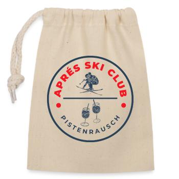 Après Ski Club Pistenrausch Logo - Closable cotton gift bag (14x20cm) - nature - Front