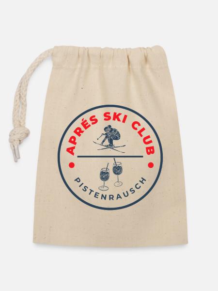 Dopo Logo Ski Club Pistenrausch - Sacchetto regalo richiudibile in cotone (14x20 cm) - natura