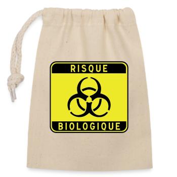 Biologisches Gefahrzeichen, Infektionsrisiko, Material - Verschließbarer Geschenkbeutel aus Baumwolle (14x20cm) - Natur - Vorne