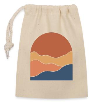 Warm Horizon Layers - Closable cotton gift bag (14x20cm) - nature - Front