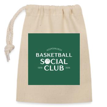 Basketball Social Club Logo - Closable cotton gift bag (14x20cm) - nature - Front