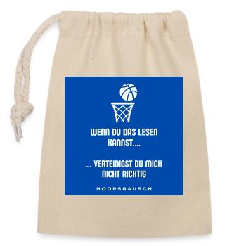 Read or Defend Saying Hoopsrausch - Closable cotton gift bag (14x20cm) - nature - Front