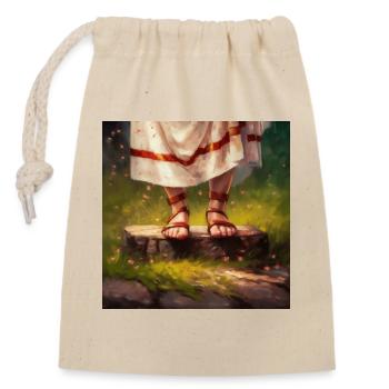Summer pedestal - Closable cotton gift bag (14x20cm) - nature - Front