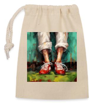 L'énergie en rouge - Sac cadeau en coton avec cordon (14 x 20 cm) - nature - Devant