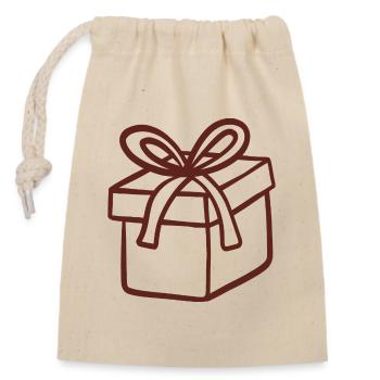 Rustic Hand-Drawn Gift Box - Closable cotton gift bag (14x20cm) - nature - Front