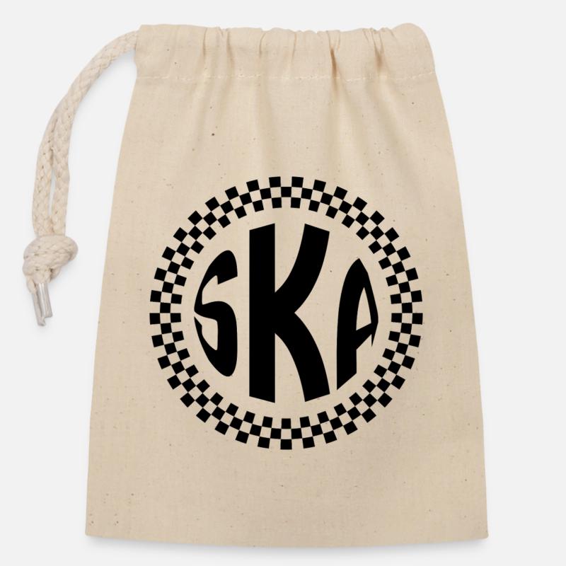 Ska - logo - Closable cotton gift bag (14x20cm) - nature