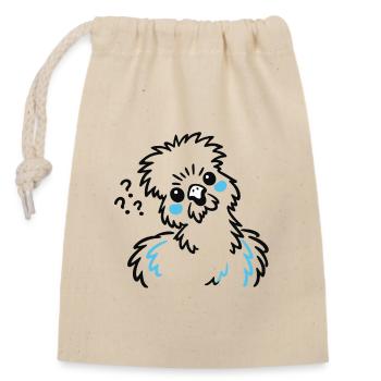 Silky Chicken – Illustration minimaliste de gribouillis - Sac cadeau en coton avec cordon (14 x 20 cm) - nature - Devant