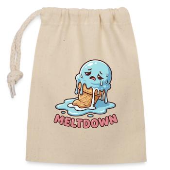 Total Meltdown – Lustiges, trauriges Dessert - Verschließbarer Geschenkbeutel aus Baumwolle (14x20cm) - Natur - Vorne