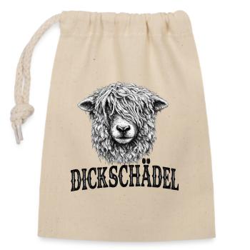Funny Sheep Stubborn Skull - Closable cotton gift bag (14x20cm) - nature - Front