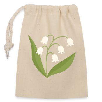 Floraison du muguet - Sac cadeau en coton avec cordon (14 x 20 cm) - nature - Devant