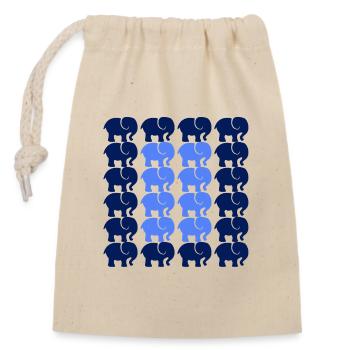 Éléphant - Sac cadeau en coton avec cordon (14 x 20 cm) - nature - Devant