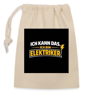 I can do it. I'm an electrician - Closable cotton gift bag (14x20cm) - nature - Front