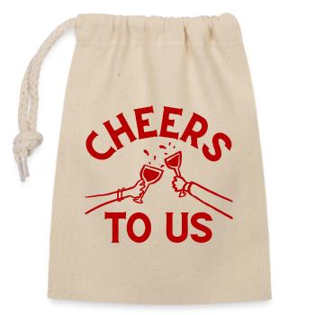 Cheers Celebration Design - Closable cotton gift bag (14x20cm) - nature - Front