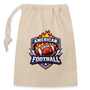 Flaming Football Emblem - Closable cotton gift bag (14x20cm) - nature - Front
