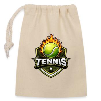 Flammen Tennis Shield - Verschließbarer Geschenkbeutel aus Baumwolle (14x20cm) - Natur - Vorne