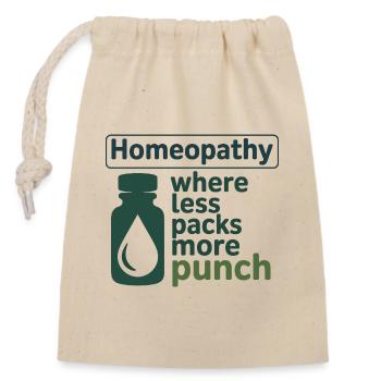 Homeopathy Where Less Packs More Punch Profession - Closable cotton gift bag (14x20cm) - nature - Front