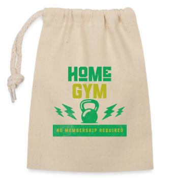 Heimfitnessstudio Keine Mitgliedschaft erforderlich - Verschließbarer Geschenkbeutel aus Baumwolle (14x20cm) - Natur - Vorne