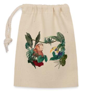 Amour de Bornéo - Sac cadeau en coton avec cordon (14 x 20 cm) - nature - Devant