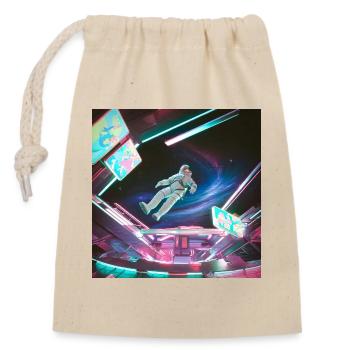 Combinaison spatiale arcadienne spatiale - Néon - Sac cadeau en coton avec cordon (14 x 20 cm) - nature - Devant