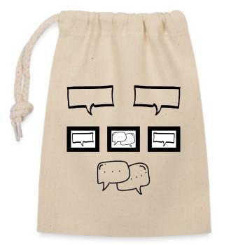 LE SILENCE - Closable cotton gift bag (14x20cm) - nature - Front