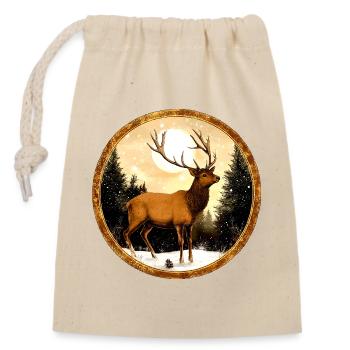 Style du cerf - Sac cadeau en coton avec cordon (14 x 20 cm) - nature - Devant