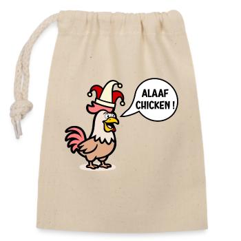 English Chickens Carnival Alaaf - Closable cotton gift bag (14x20cm) - nature - Front