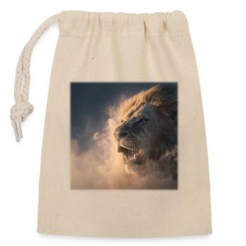 Lion from the Clouds – Royal Strength - Closable cotton gift bag (14x20cm) - nature - Front