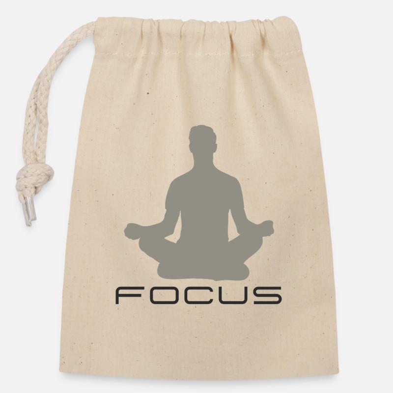Focus - Closable cotton gift bag (14x20cm) - nature