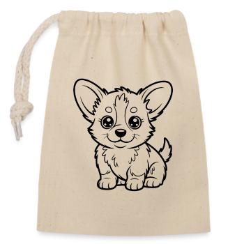 Cuddly Chihuahua Line Drawing - Closable cotton gift bag (14x20cm) - nature - Front